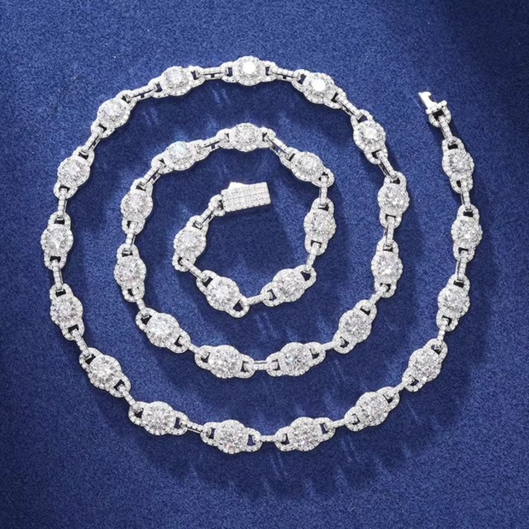 7mm Moissanite Prong Link Chain