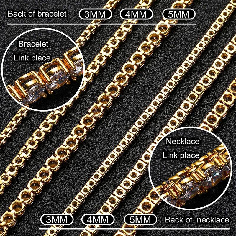 5pcs Moissanite Tennis Chain Set