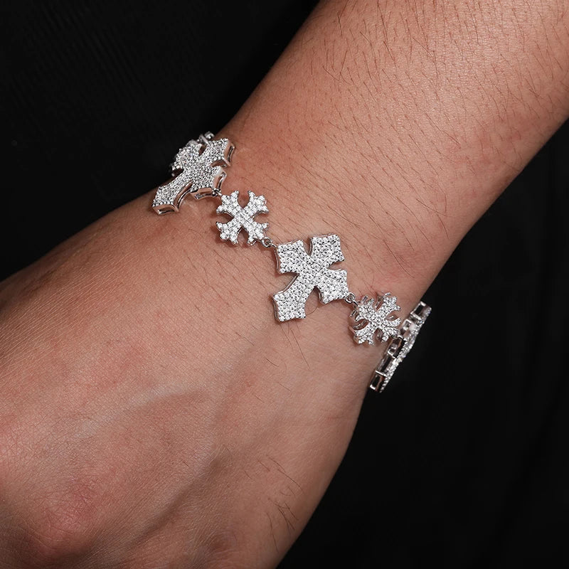 Moissanite Maltese Cross Bracelet