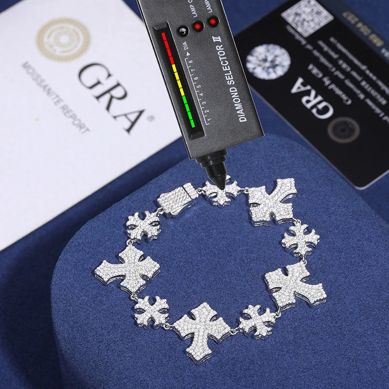 Moissanite Maltese Cross Bracelet